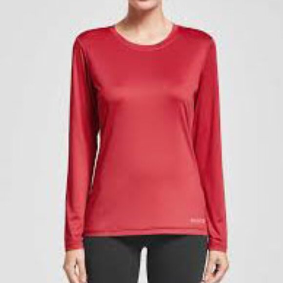 Baleaf’s Women's Red UPF 50+ Long-Sleeve Quick-Dry Running Shirt Size Small - Picture 8 of 8